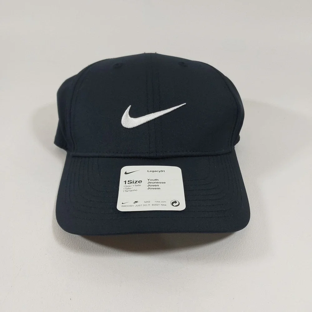 NIKE Legacy91 UNISEX YOUTH Dri-Fit Swoosh Logo Strapback Baseball Hat Cap